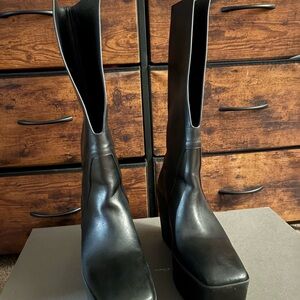 Rick Owens Black Sliver Platform Boots